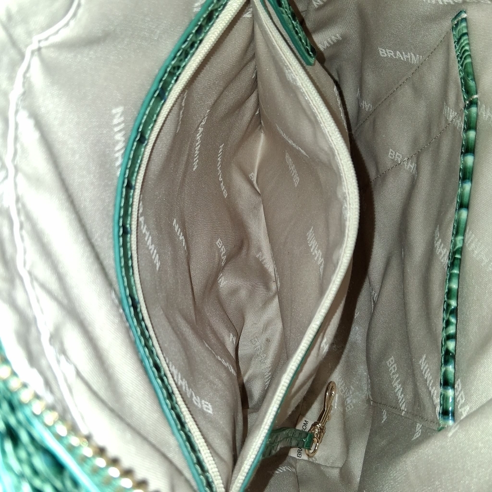 Brahmin Leia Croc Embossed Leather Crossbody Bag - Picture 11 of 11
